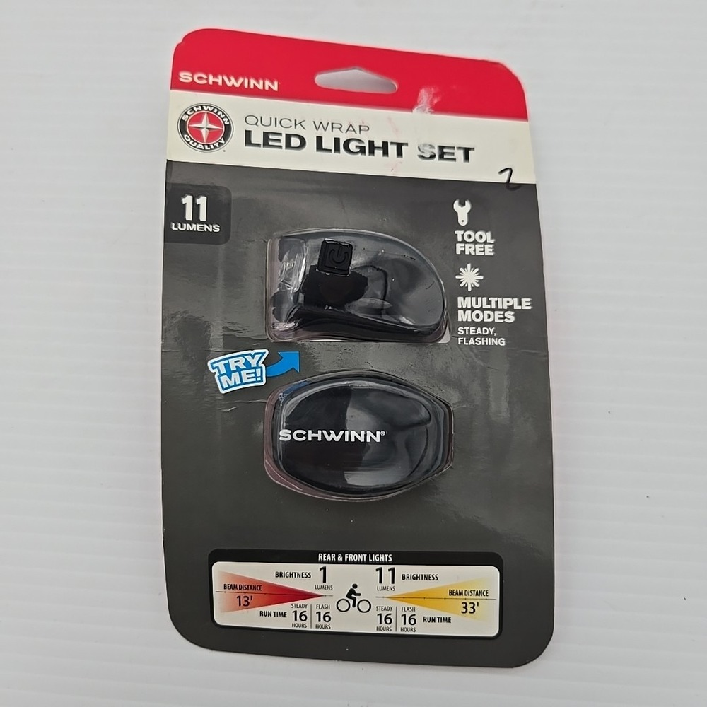 Schwinn Quick Wrap Led Light Set‎ 11 Lumens Bicycle Lights - NEW.
